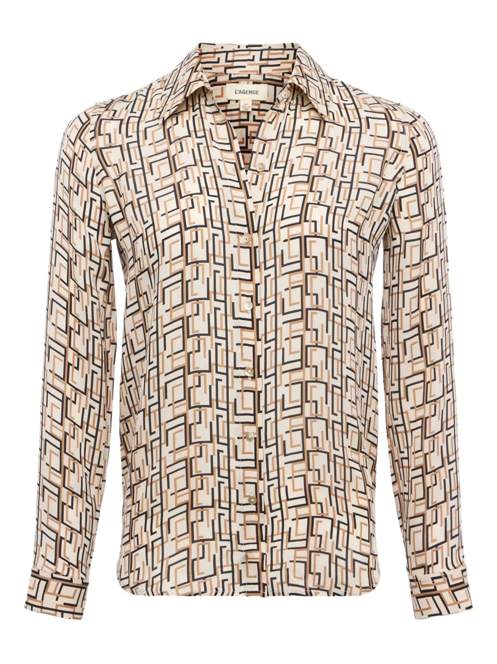 L'agence Nina Geometric-print Shirt In Multi