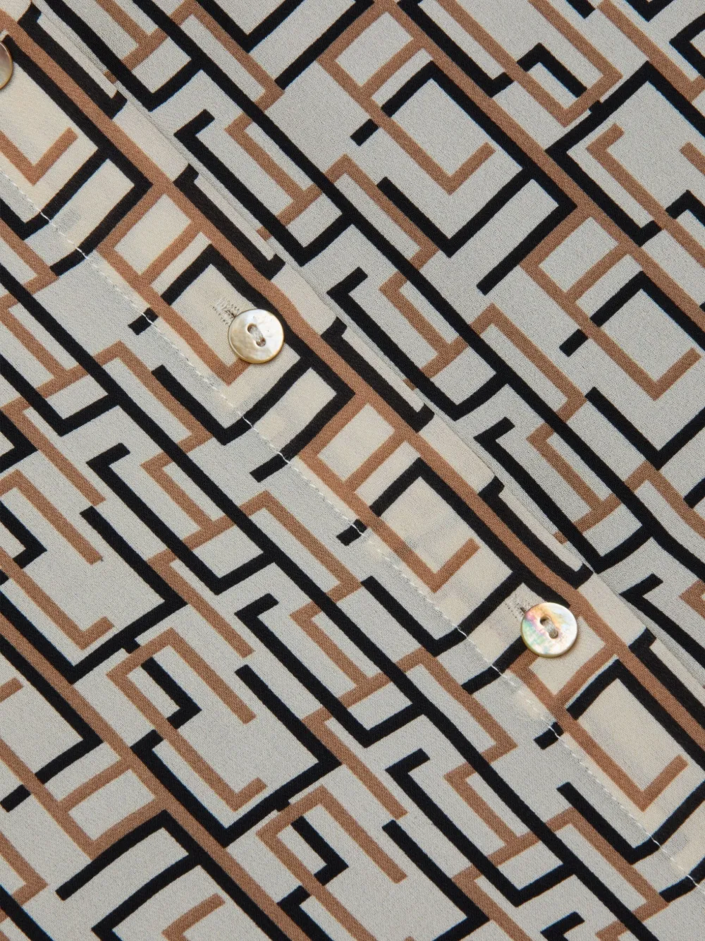 L'agence Nina Geometric-print Shirt In Multi
