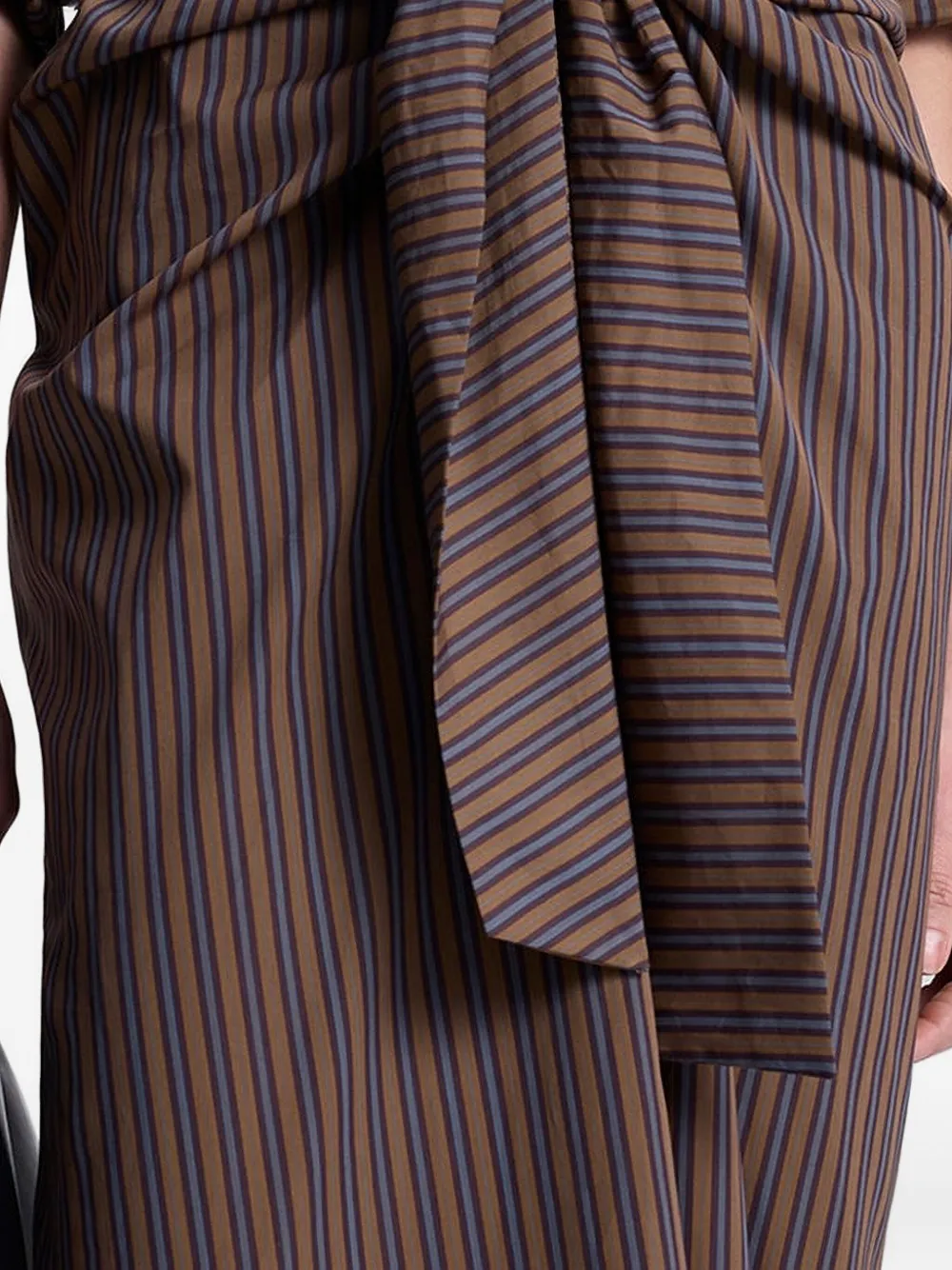 A.l.c Mila Striped Midi Dress In Brown