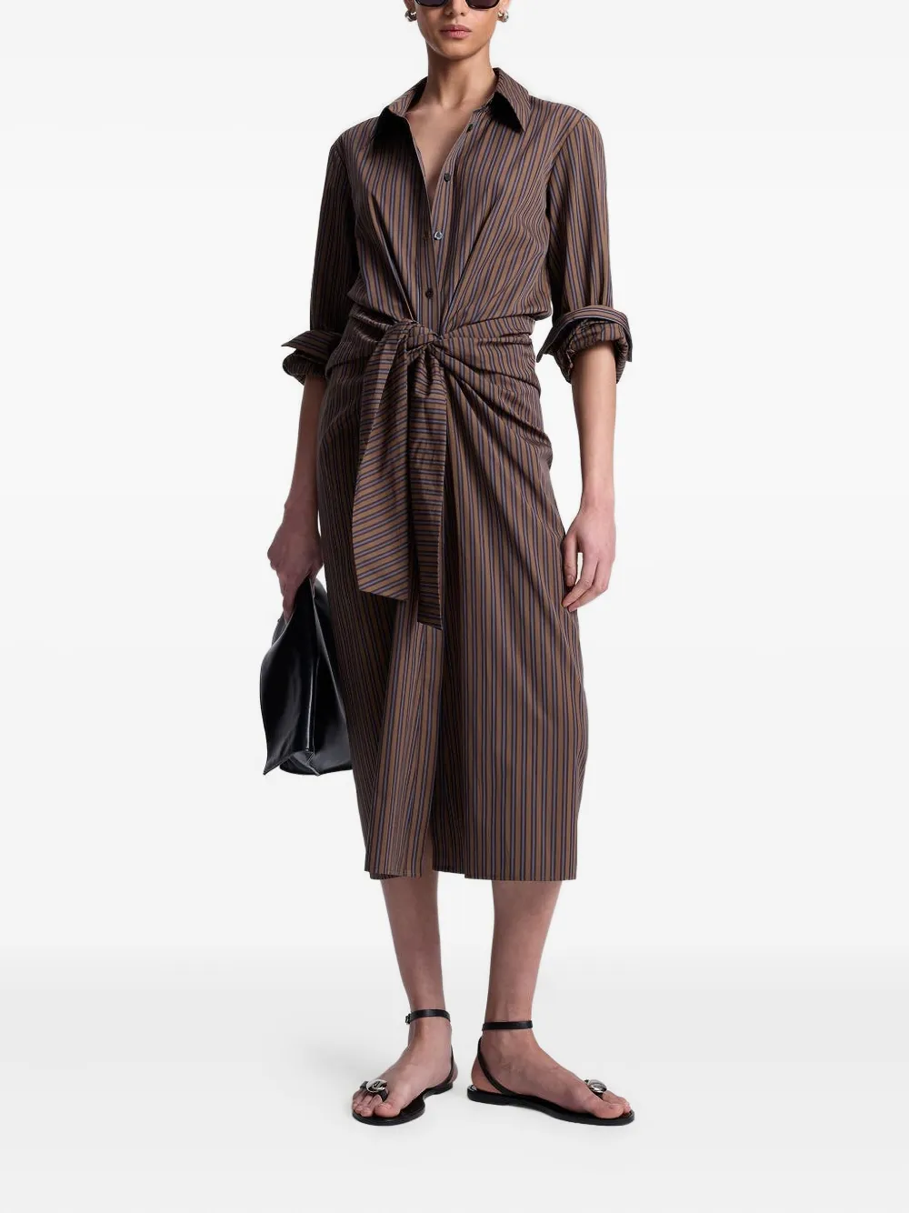 A.L.C. Mila striped midi dress - Bruin