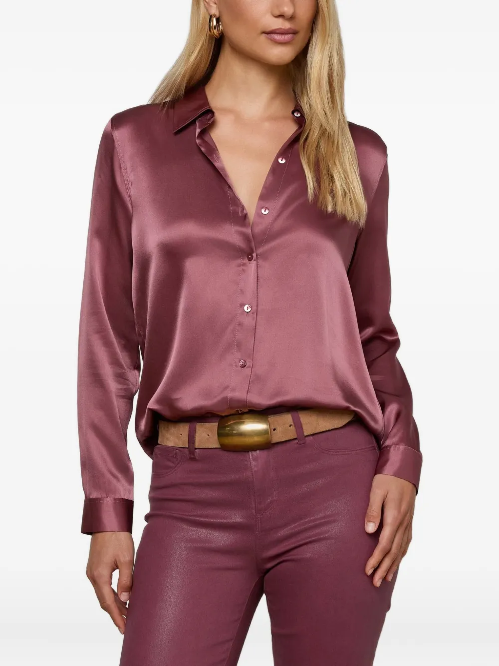 L'agence Tyler Long-sleeve Shirt In Pink