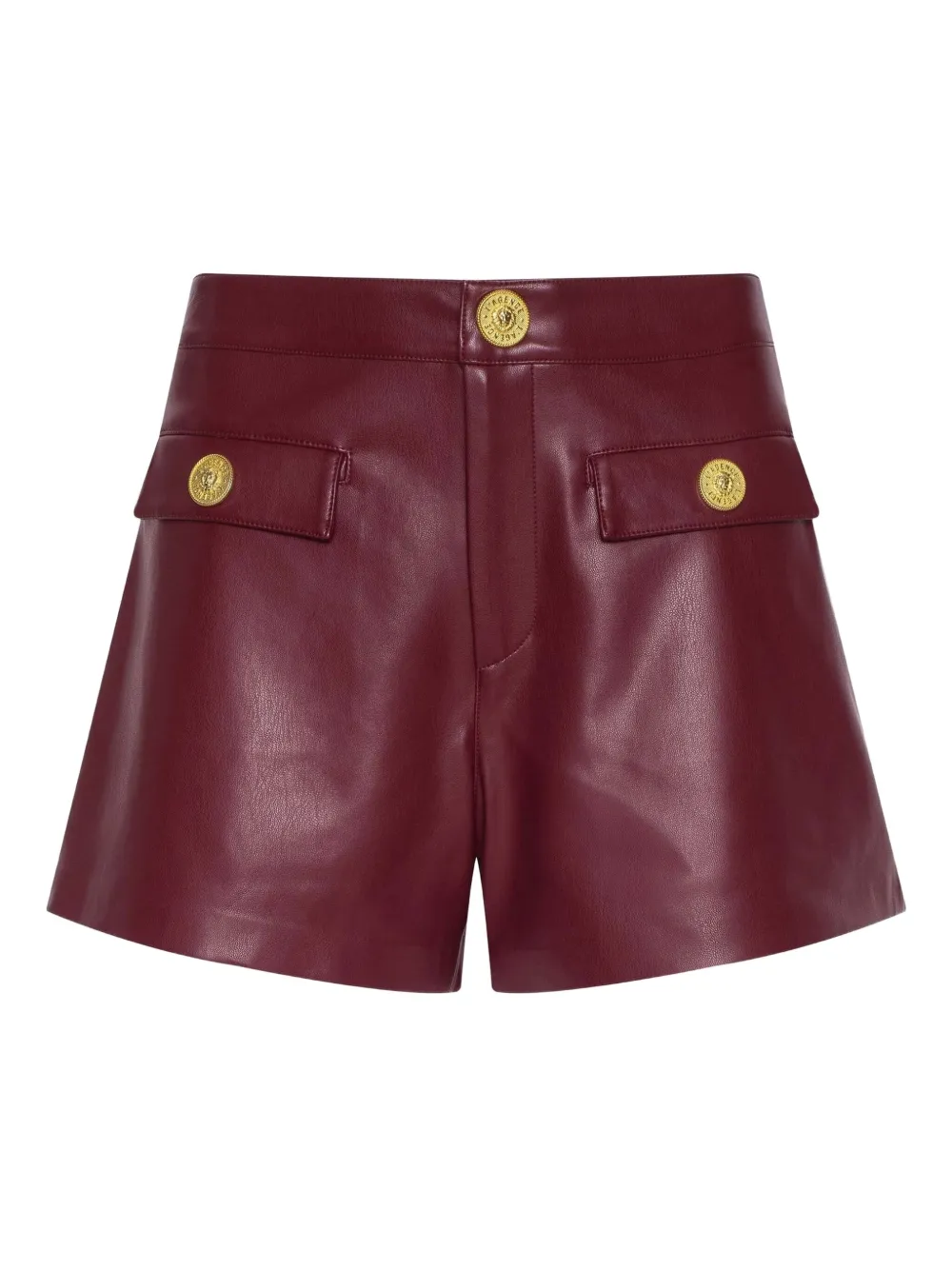 L'agence Dionne Buttoned-pocket Shorts In Burgundy