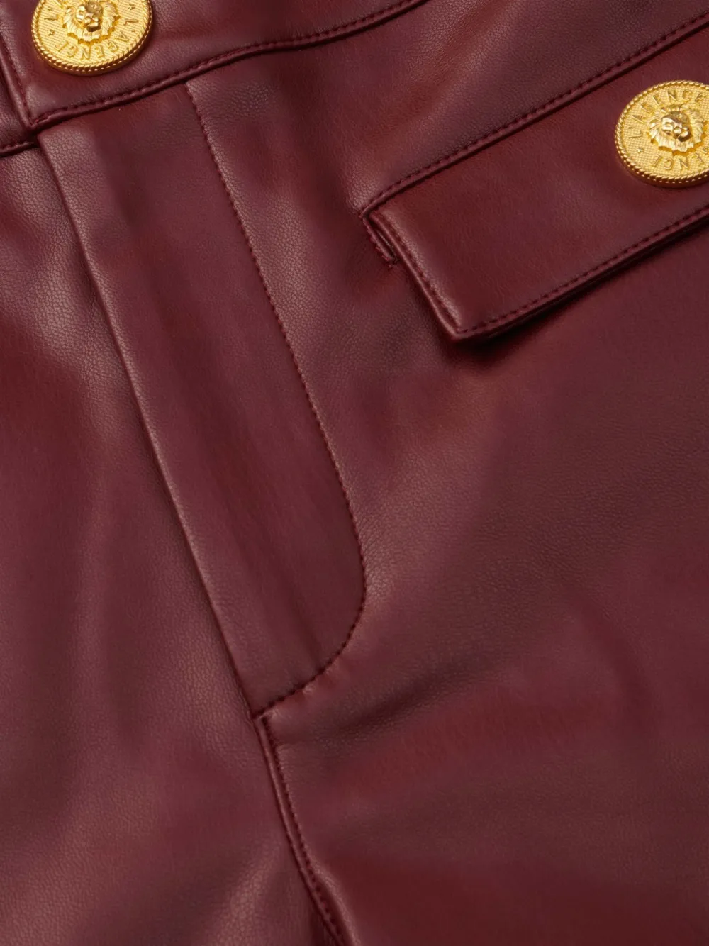 L'agence Dionne Buttoned-pocket Shorts In Burgundy