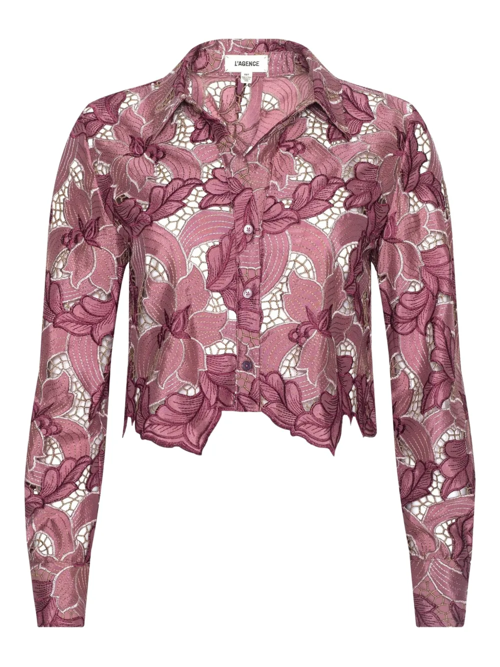 L'agence Akemi Floral-buttoned Shirt In Pink