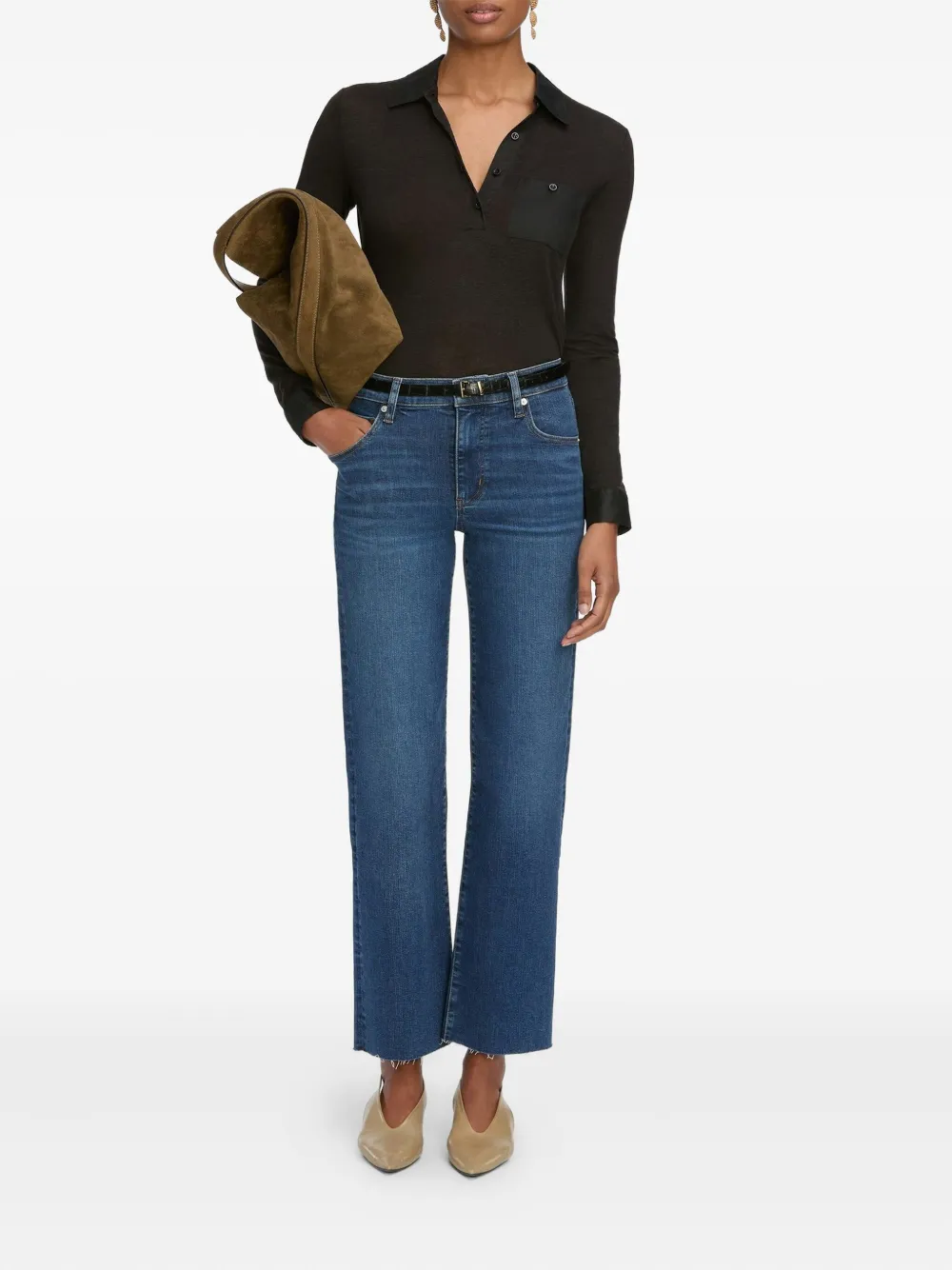 FRAME The Mellow frayed jeans - Blauw