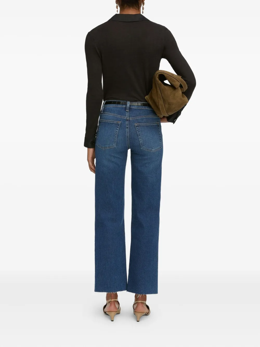 Frame The Mellow Frayed Jeans In Blue