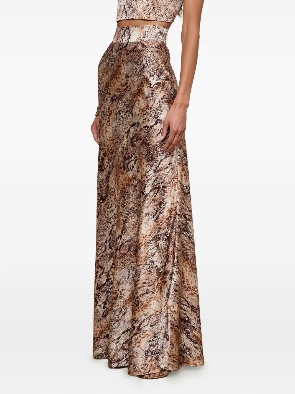 L'agence Ryker Waistband-bias Maxi Skirt In Brown