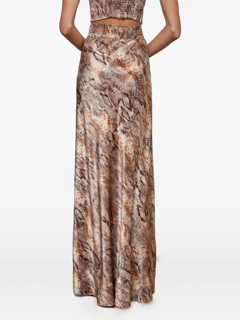 L'agence Ryker Waistband-bias Maxi Skirt In Brown