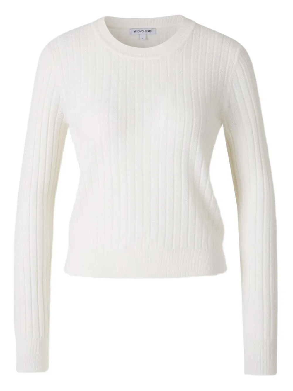 Veronica Beard Ribbed Crew-neck Sweater In White