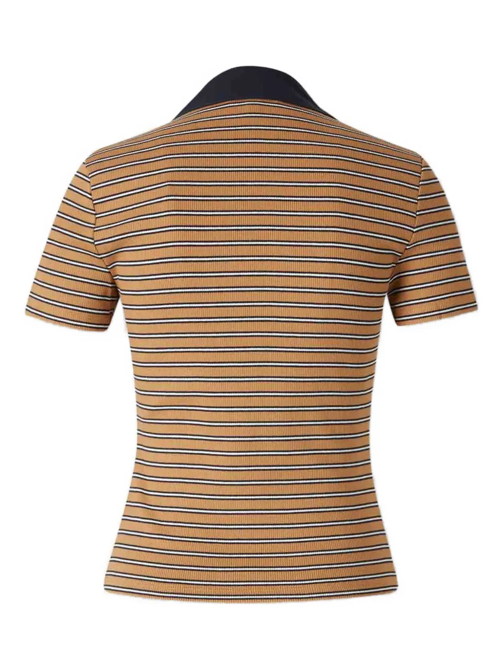 Veronica Beard striped ribbed polo shirt - Bruin