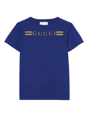 グッチ　キッズ　Tシャツ　110cm Children's cotton T-shirt with Gucci logo in white cotton