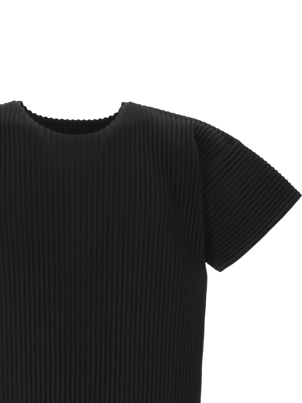 Issey Miyake Pleated Short-sleeved T-shirt In Black