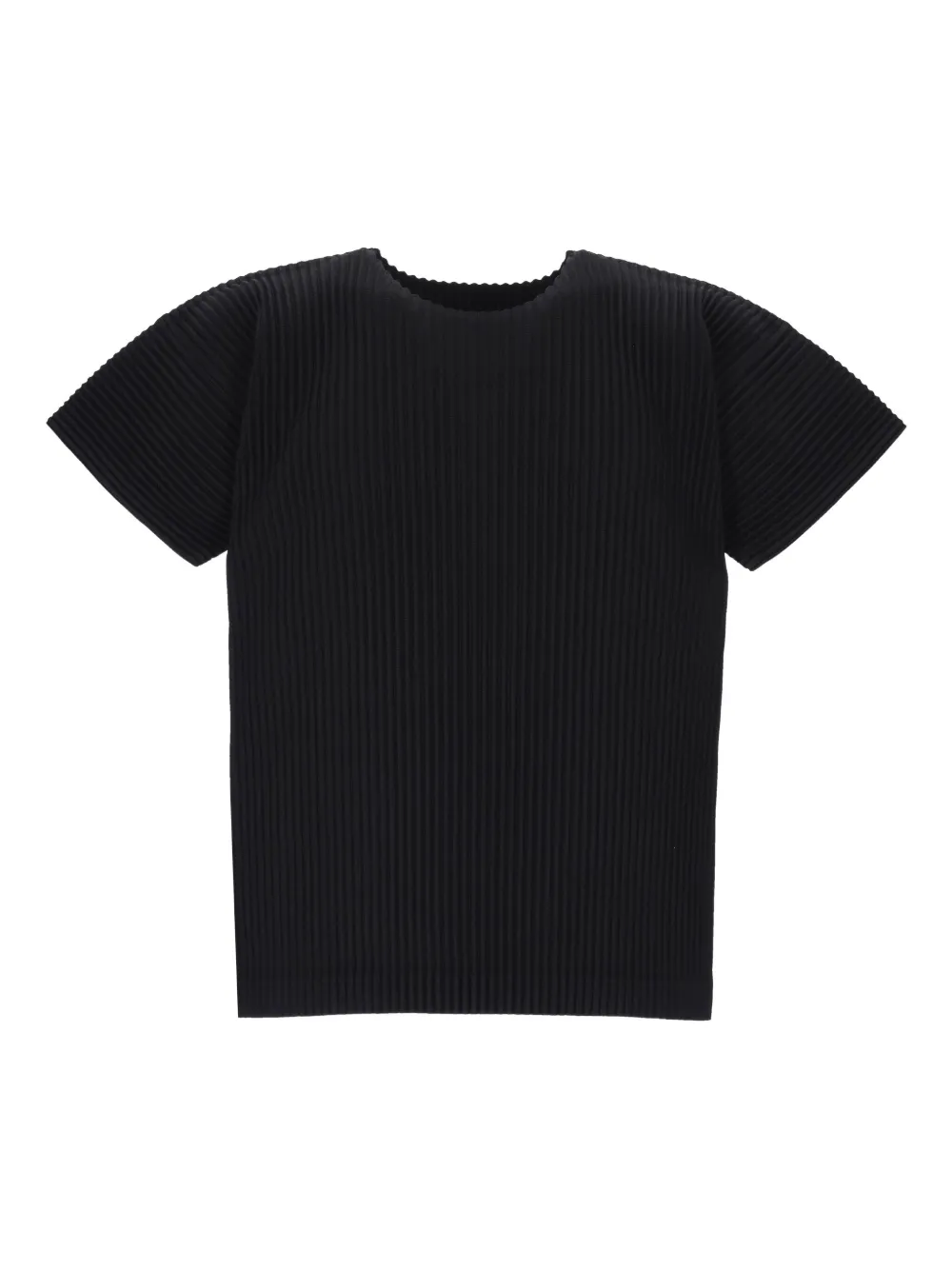 Issey Miyake Pleated Short-sleeved T-shirt In Black