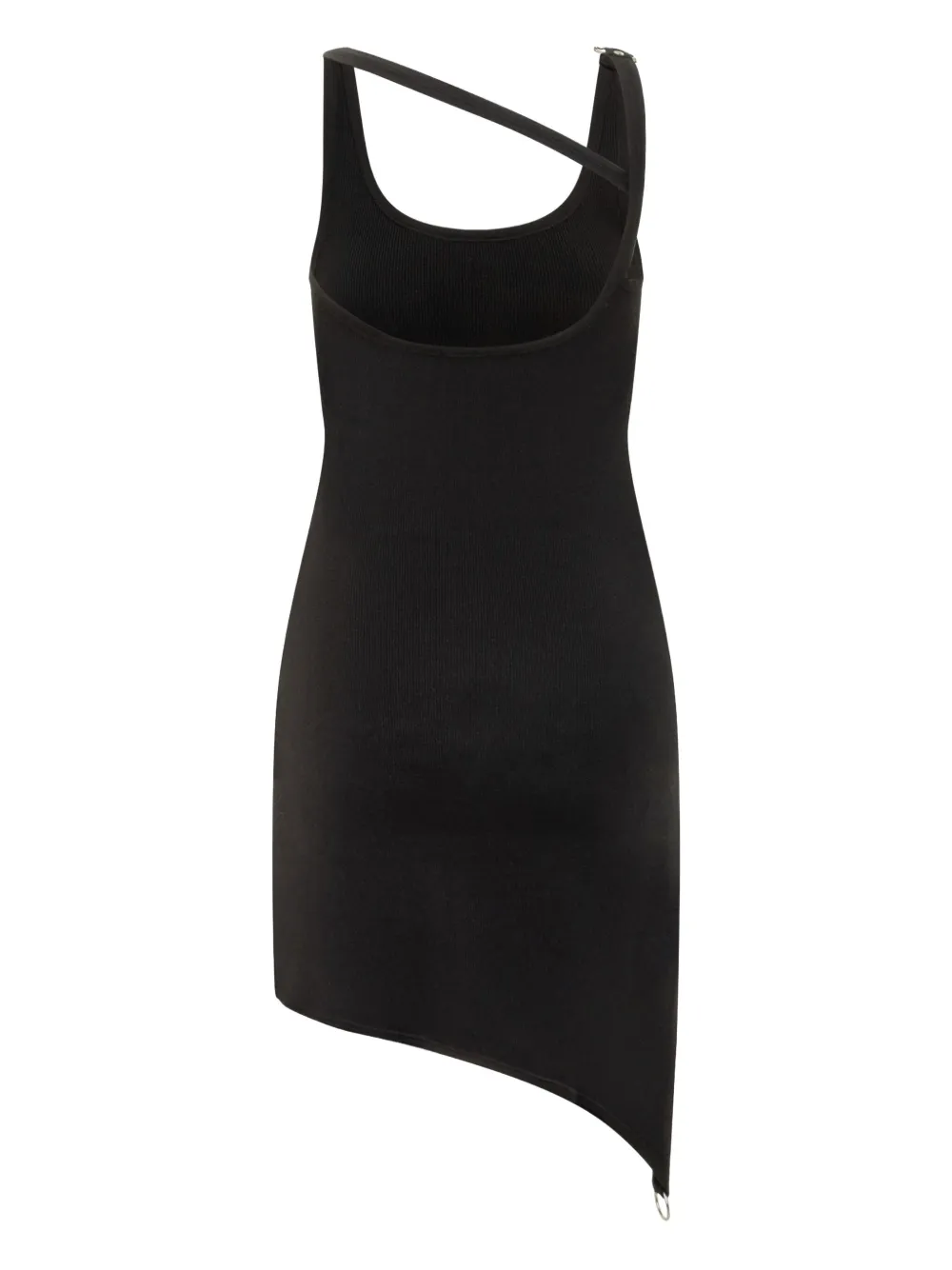 Courrèges asymmetrical-strap mini dress - Zwart