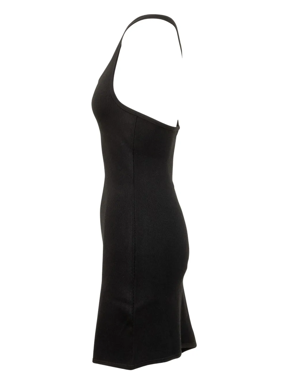 Courrèges asymmetrical-strap mini dress Zwart
