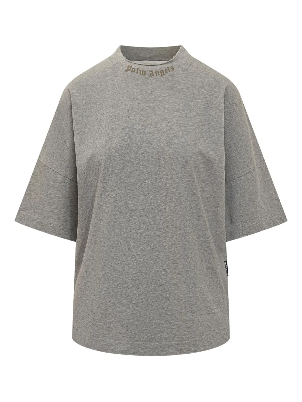 Palm Angels Collar-detail Short-sleeves T-shirt In Gray