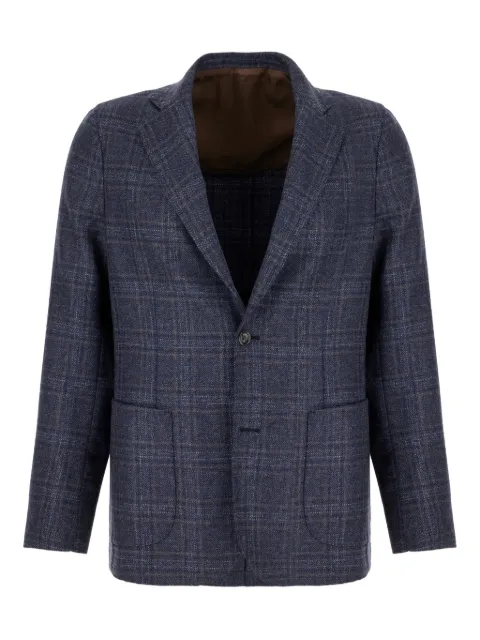 Barba blazer con botones y cuadros estampados