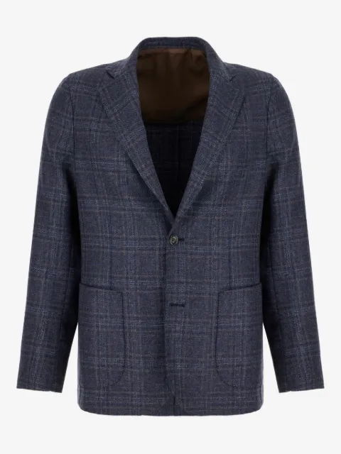 Barba blazer con botones y cuadros estampados