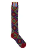 Gallo geometric-pattern socks - Red