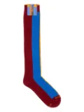 Gallo striped embroidered socks - 13811 Amaranto