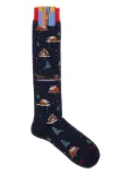 Gallo winter-scene cotton socks - Blue
