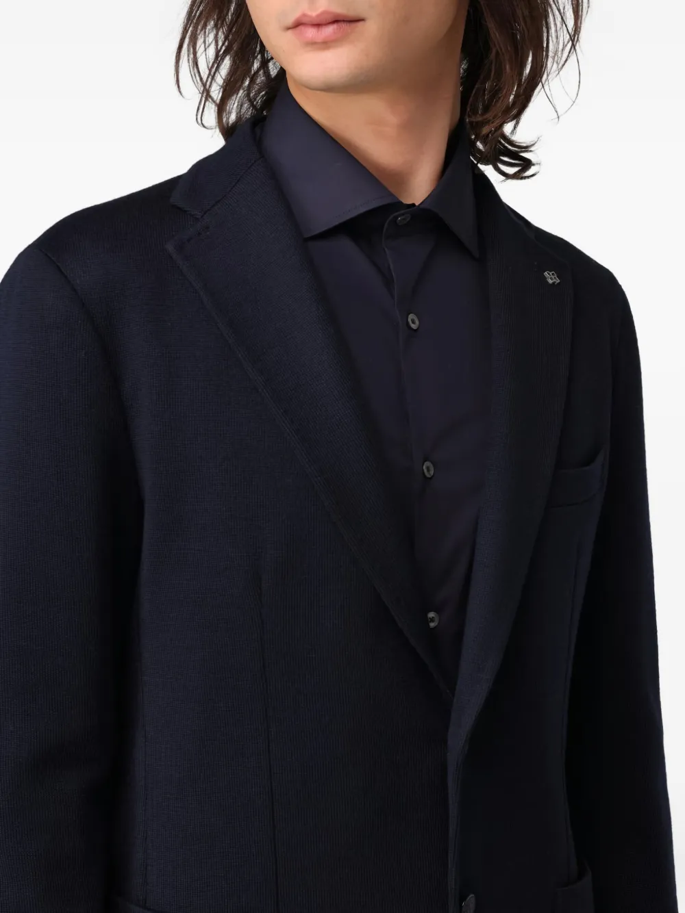 Tagliatore Single-breasted Blazer In Blue