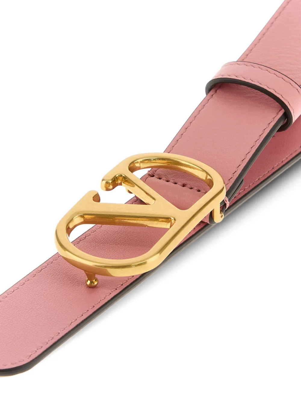 Valentino Logo-sign Leather Belt In Pink