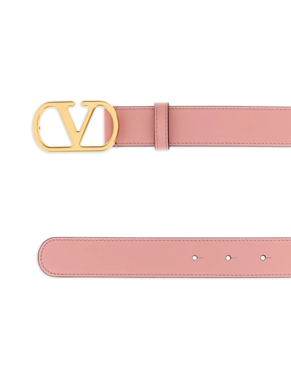 Valentino Garavani logo-sign leather belt - Roze