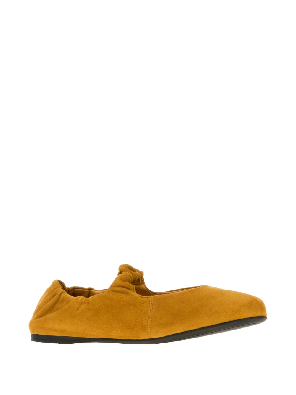 Miu Miu gathered knot ballet flats - Geel