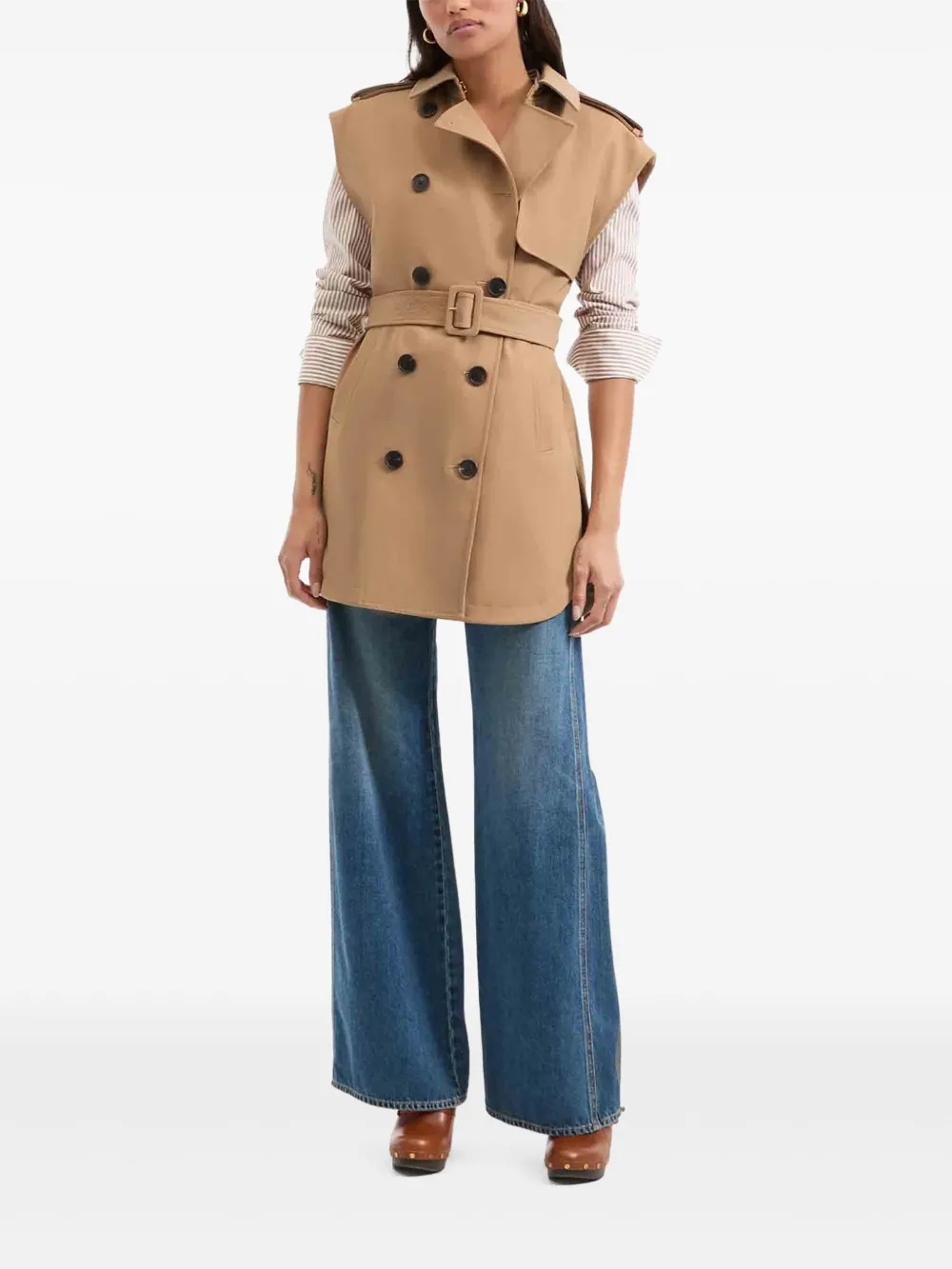 Veronica Beard Gilet met ceintuur Bruin
