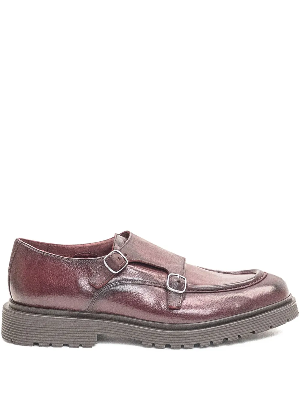 Sturlini firenze double-buckle leather shoes Red