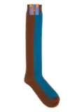 Gallo embroidered cotton-blend socks - Brown