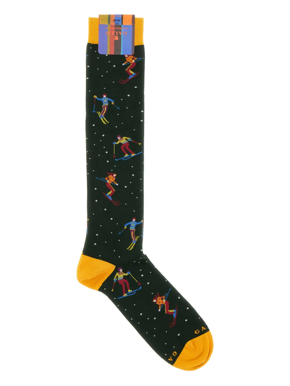 Gallo skier-pattern cotton socks | Green | Image 1