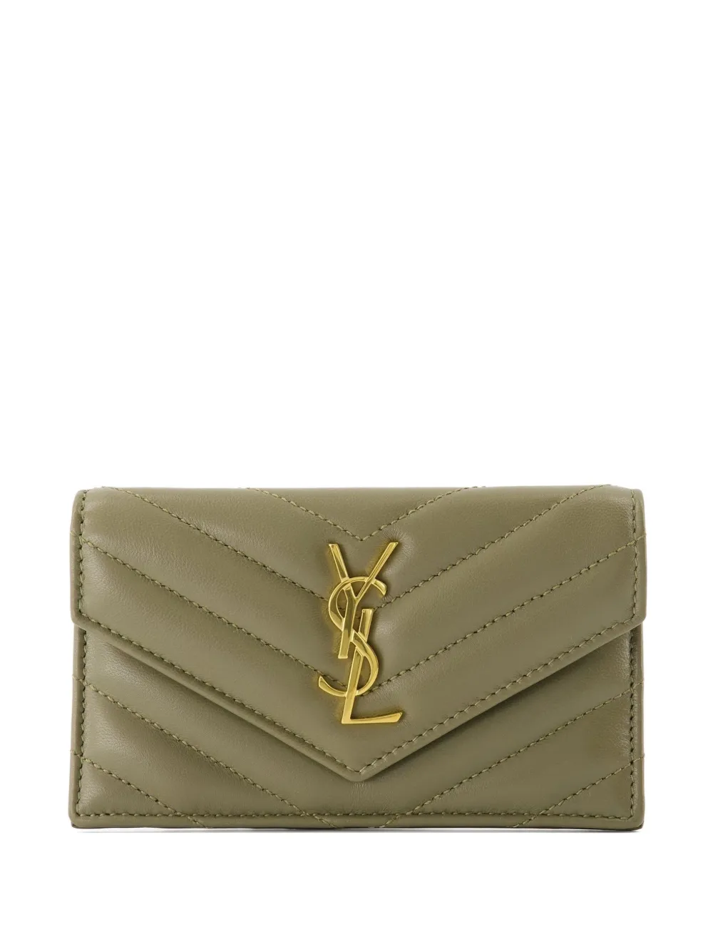 Saint Laurent Gestepptes Kartenetui | Grün | Image 1