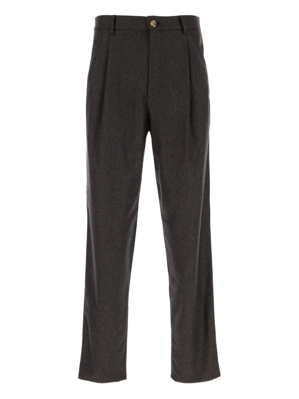 Brunello Cucinelli Calça com detalhe de pregas | Marrom | Image 1