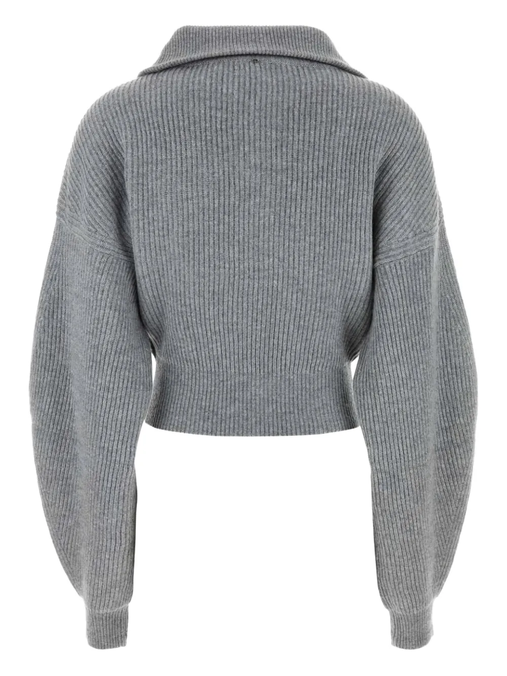 Sportmax ribbed zip-up cardigan Grijs