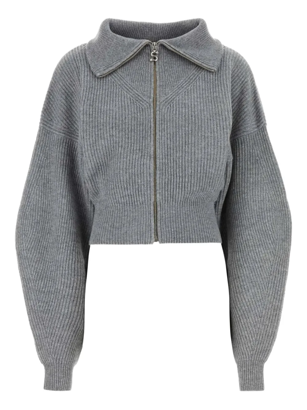 Sportmax ribbed zip-up cardigan Grijs