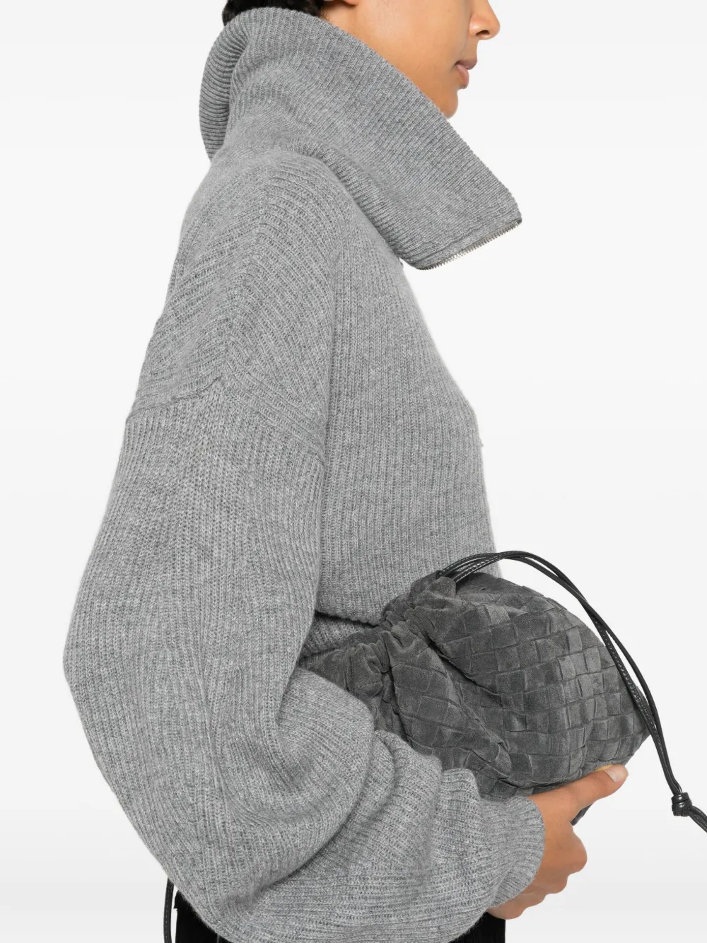 Sportmax Geribbeld vest met rits Grijs