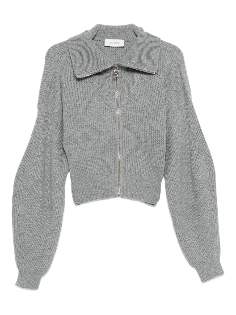 Sportmax ribbed zip-up cardigan - Grigio
