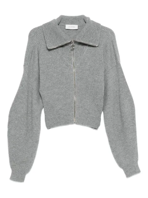 Sportmax ribbad cardigan med dragkedja
