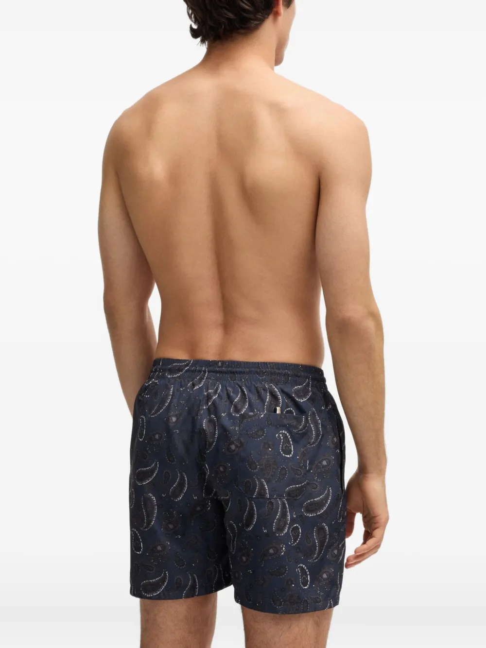 BOSS Zwembroek met paisley-print Blauw