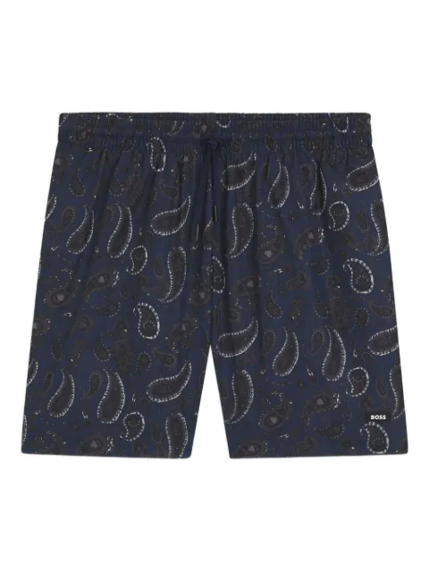 BOSS shorts de playa con estampado de cachemira