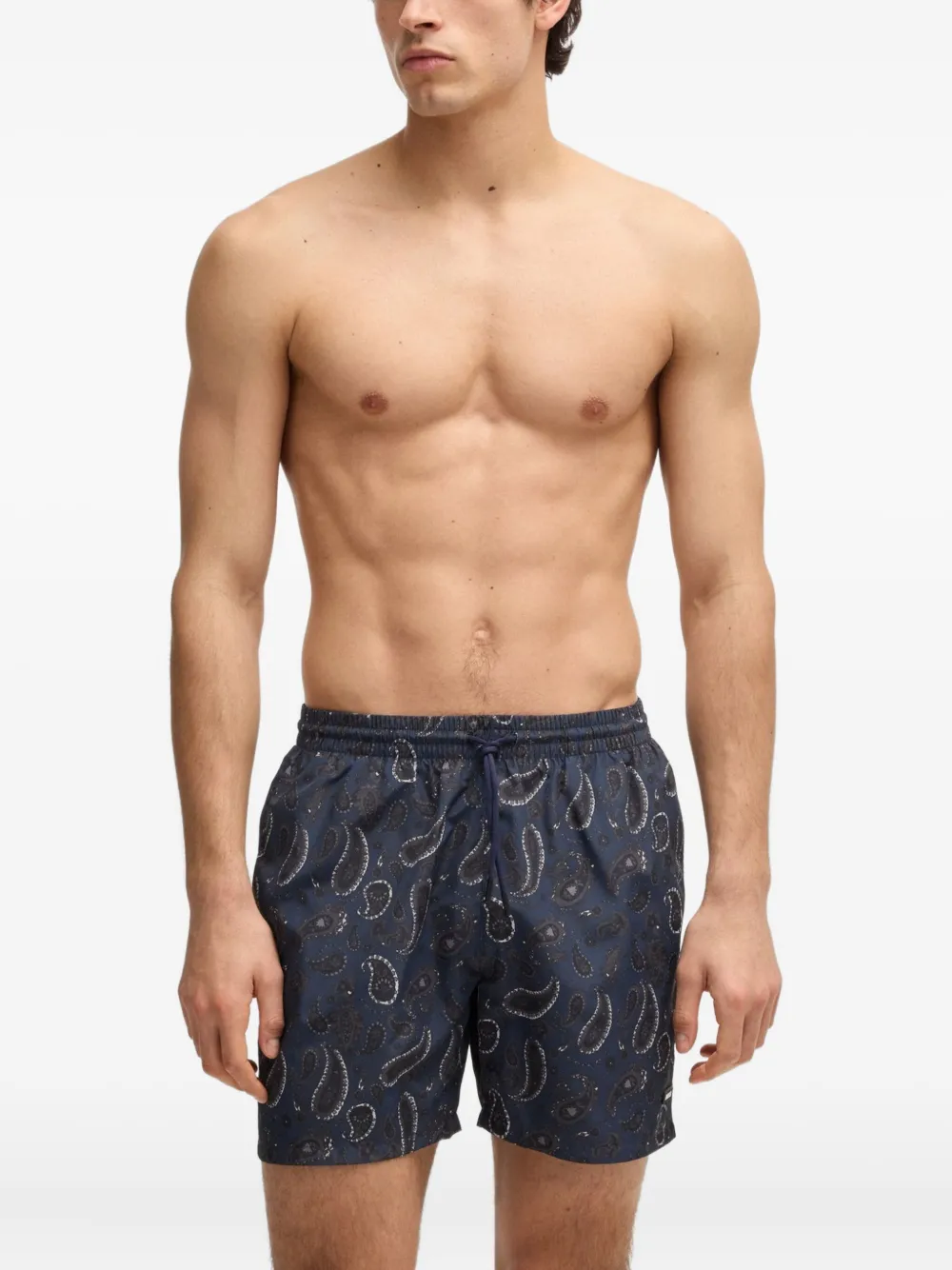 BOSS Zwembroek met paisley-print Blauw