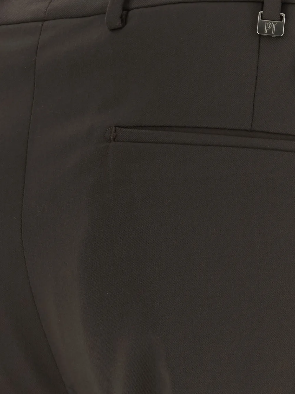 Pt Torino Black Stretch Cotton Pant In Brown