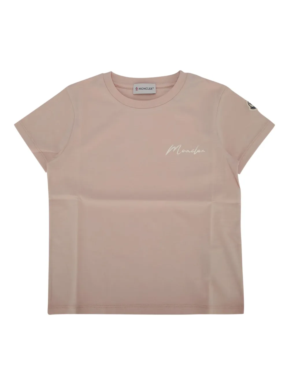 Moncler Enfant logo-embroidered T-shirt Roze