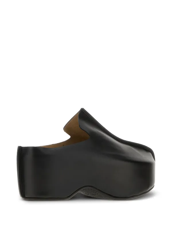 JW Anderson Platform Leather Clogs | Black | FARFETCH