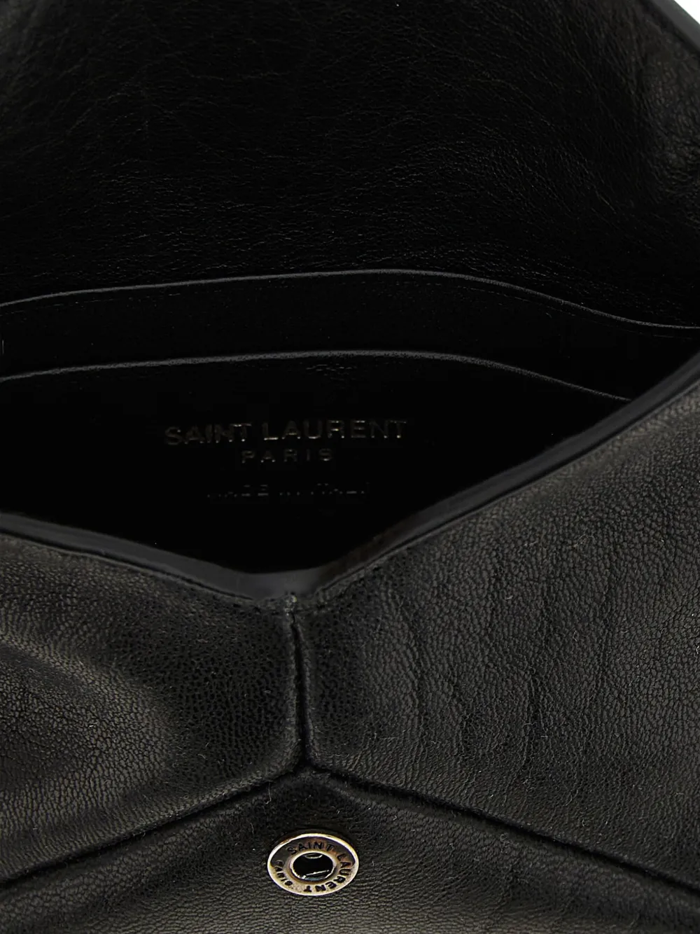 Saint Laurent Small Cassandre Envelope Snap-button Clutch Bag In Black