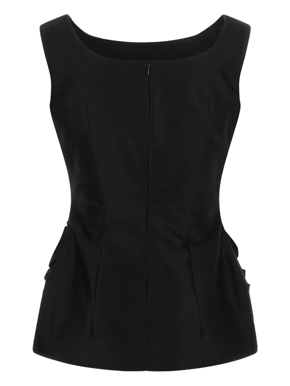 Magda Butrym floral-embellishment top - Zwart