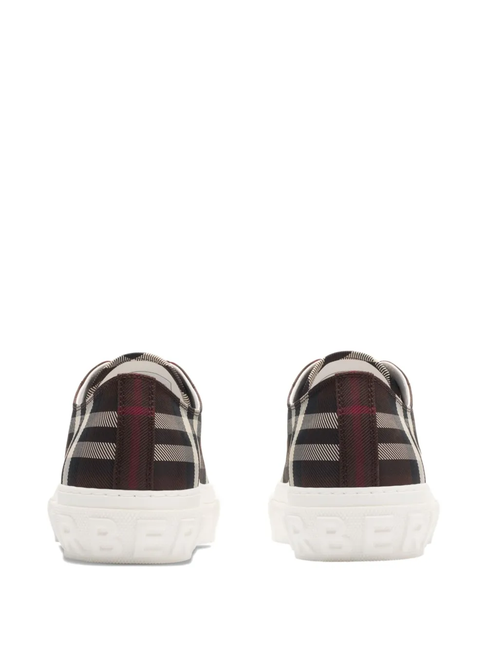 Burberry Check-pattern Lace-up Sneakers In Brown