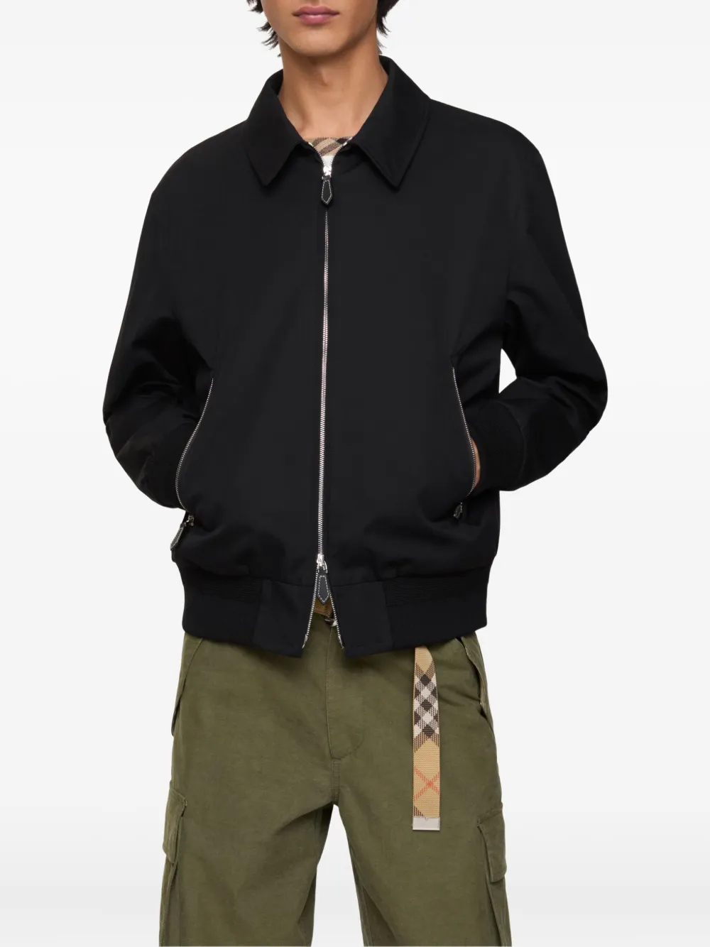 Burberry welt-pocket bomber jacket Zwart